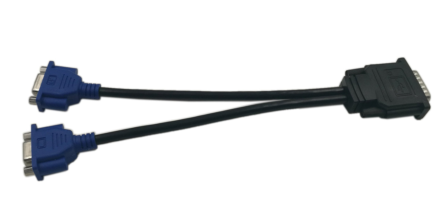 zdyCGTime DMS-59 59-Pin Male to Dual VGA Female Y Splitter Video Card Adapter Cable for Matrox Molex ATI Nvidia Lenovo Hp Dell Computer-10inch