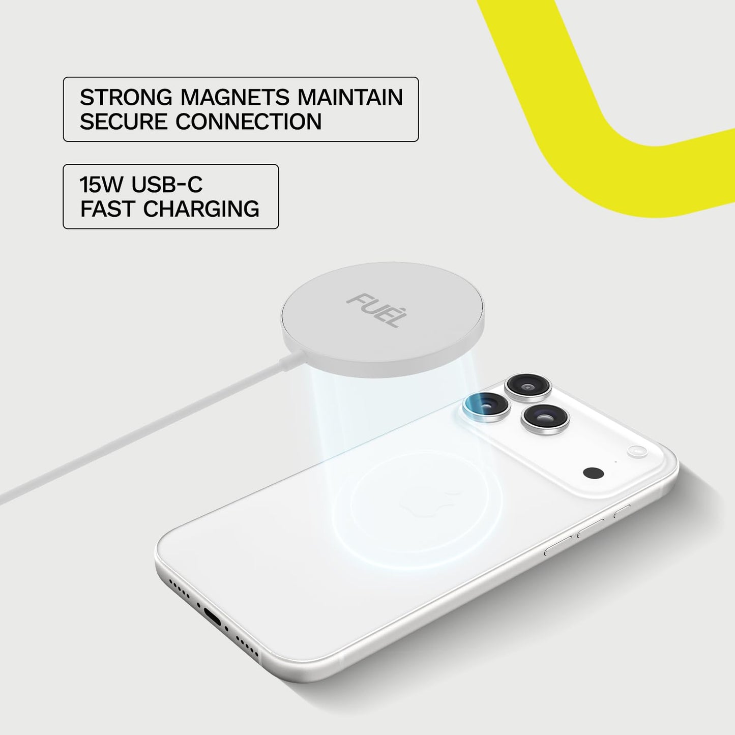 iPhone Charger Fast Charging MagSafe Charger - Fuel - 15W Magnetic Wireless Charger - Magnetic/MagSafe Charging Pad for iPhone 17 Pro Max/Air/16 Pro