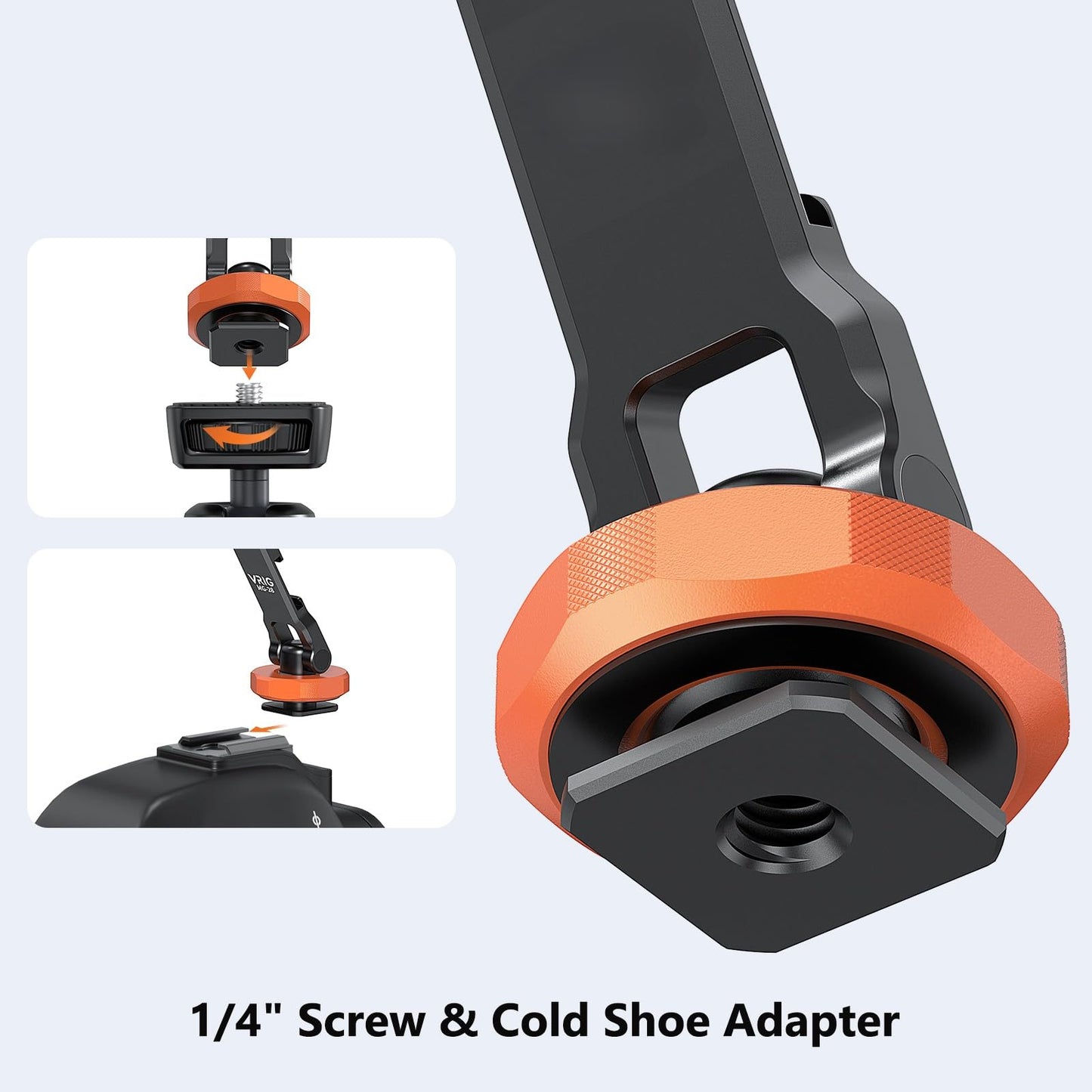 XIAOTJ Universal Magnetic Phone Tripod Mount Metal Cell Phone Camera Holder Adapter w Cold Shoe 1/4" Thread, for Magsafe Cold Shoe Mount for iPhone