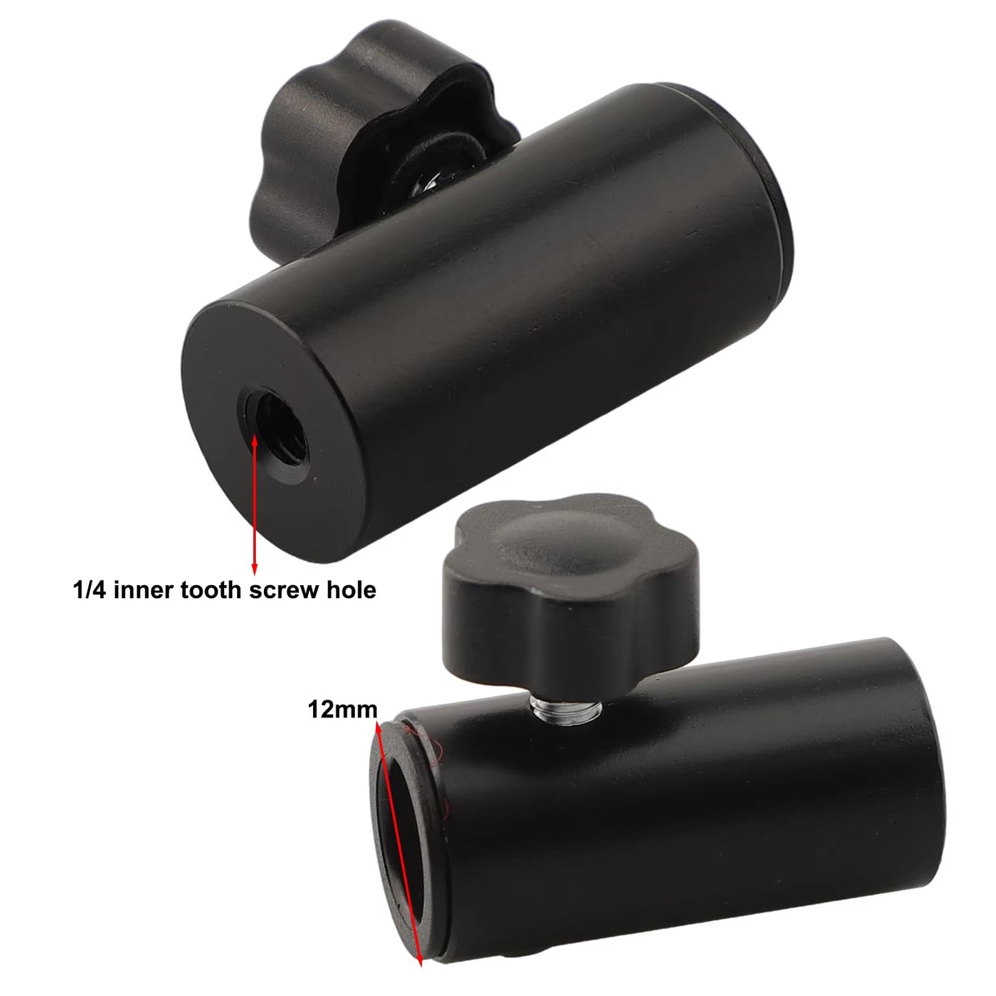 ThtRht 2 Pack Light Stand to Boom Arm Adapter Microphone Scissor Suspension Arm Holder Bracket Converter Female 1/4'' 3/8'' Threaded Spigot Socket for