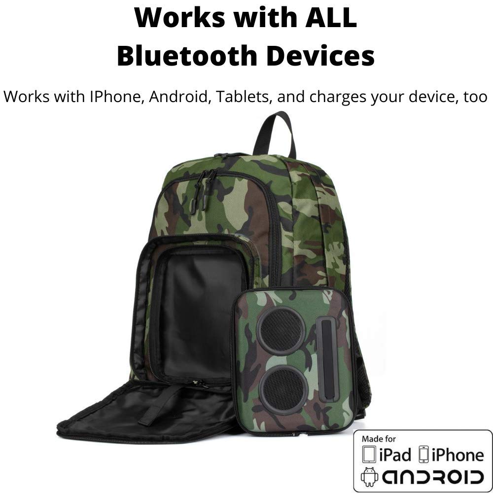 Super Real Bluetooth Speaker Backpack with 20-Watt Speakers & Subwoofer for Parties/Festivals/Beach/. Rechargeable, Works with iPhone & Android
