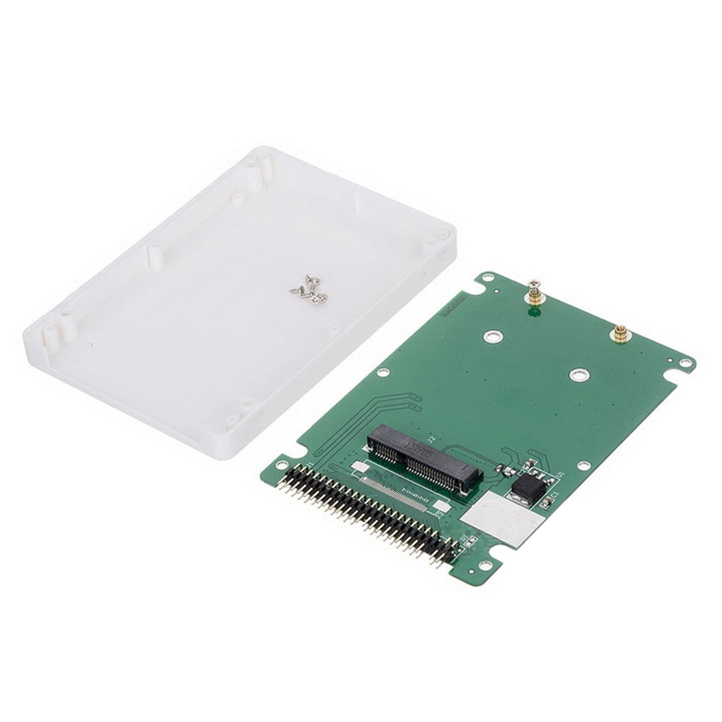 Cablecc mSATA Mini PCI-E SATA SSD to 2.5 inch IDE 44pin Notebook Laptop Hard Disk case Enclosure White