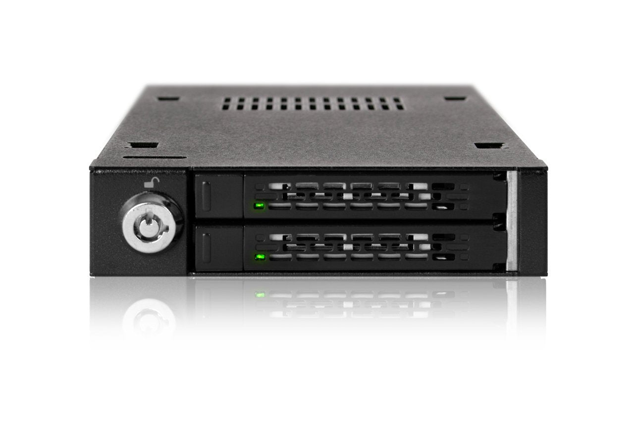 ICY DOCK MB992SK-B 2X 2,5Zoll SATA HDD/SSD Wechselrahmen Fuer 2X 2,5Z SATA