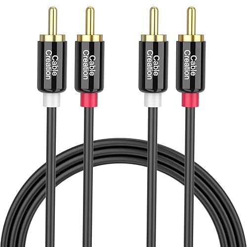 CableCreation RCA Cable, 2RCA Male to 2RCA Stereo Audio Subwoofer Cable Compatible with Speaker, AMP, Turntable, Receiver, Home Theater, Subwoofer