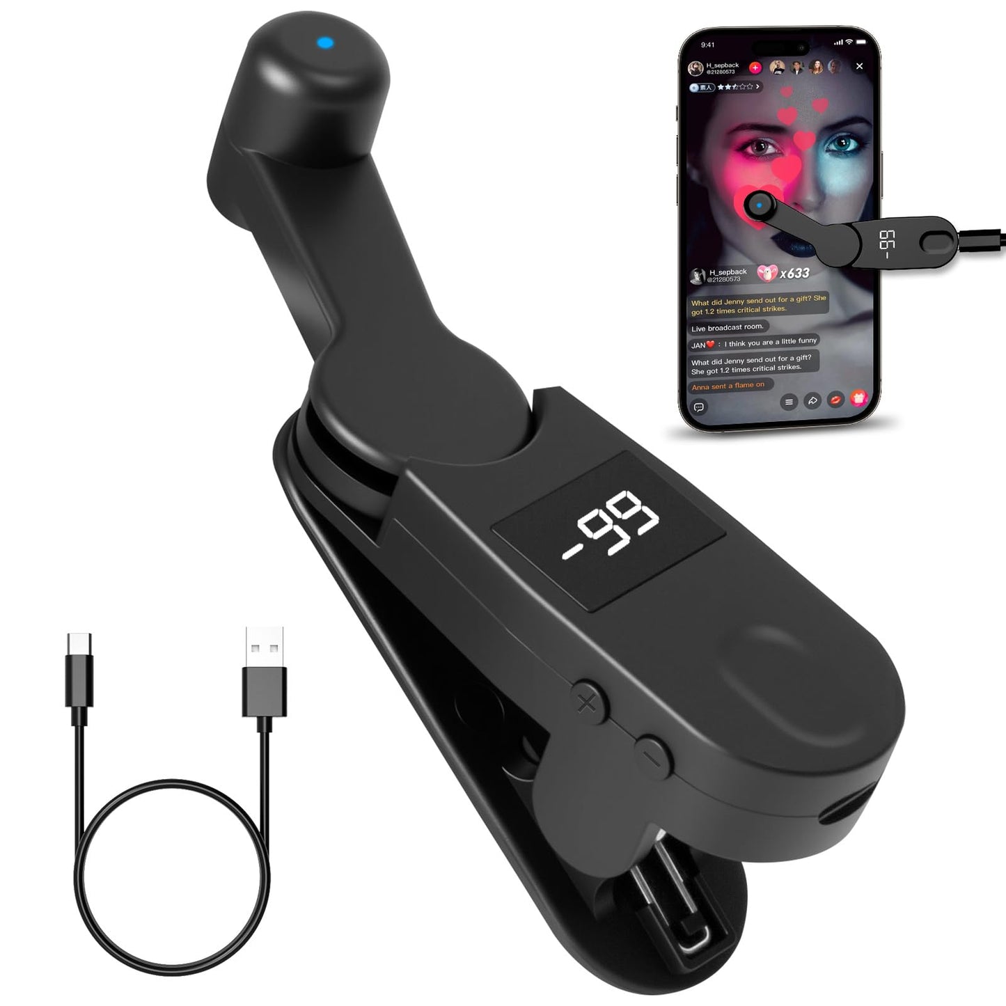 Auto Clicker Smart Tapper for iPhone iPad Android TikTok - Auto Touch Device with Adjustable Speed, Instant Clicker for Live Stream Likes, Social