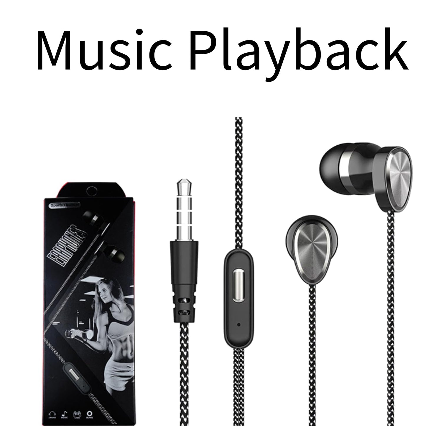 XINFUN in-Ear 3.5mm Bass Sports Headphones for Gaming and Sports Travel(Black), Blue