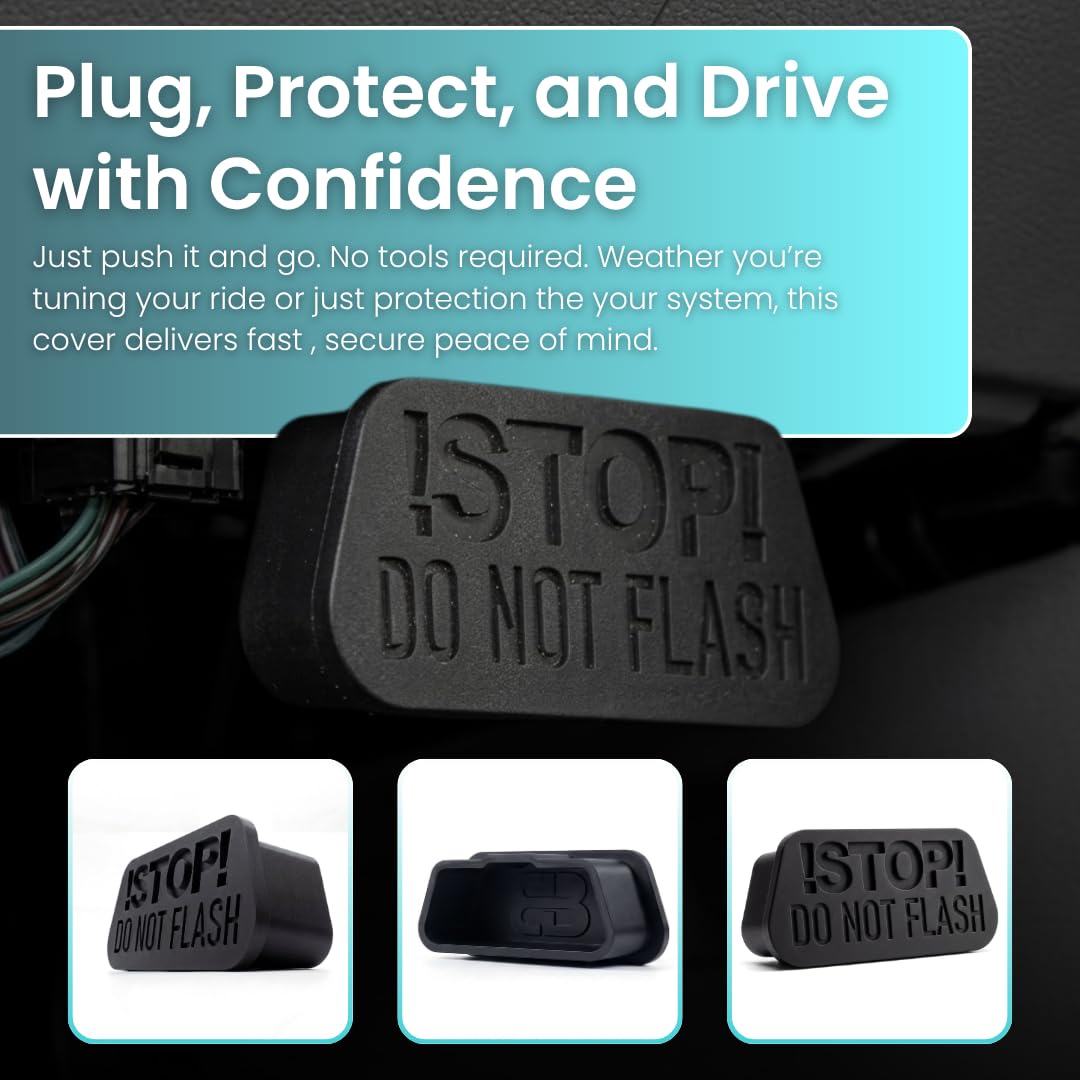 SplashNColor OBD2 Port Cover - ABS Plastic Cap - Prevents Unauthorized Flashing & Protects Diagnostic Connector - High-Temp Heat-Resistant Durable