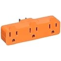 Powerzone ORAD0100 Grounded Outlet Tap, 3 Outlet, Orange