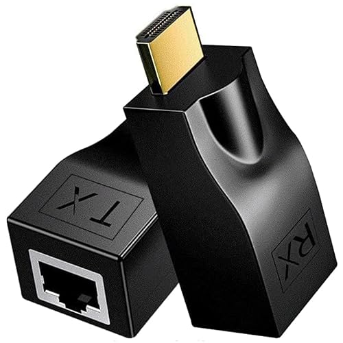 Znoogrn 4K HDMI to RJ45 Extender, HDMI Extender Over Ethernet Cat 6/7/ 8 Cable, Hdmi Repeater to RJ45 Network Converter for HDTV STB DVD PS4, Support