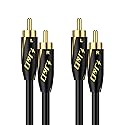 J&D Audiophiles RCA Cable, 24 AWG 2RCA Male to Male Stereo Interconnect Audio Cord, Gold-Plated Subwoofer Cable for Home Theater, HDTV, Amplifiers