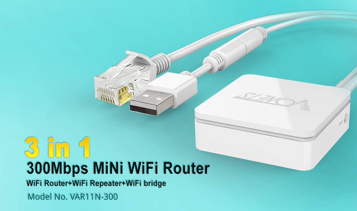VONETS VAR11N-300 300Mbps Mini Router & WiFi Bridge | 3-in-1: Router/Repeater/Bridge | Converts Wired to Wireless | Hotel Mode (Access Point) |