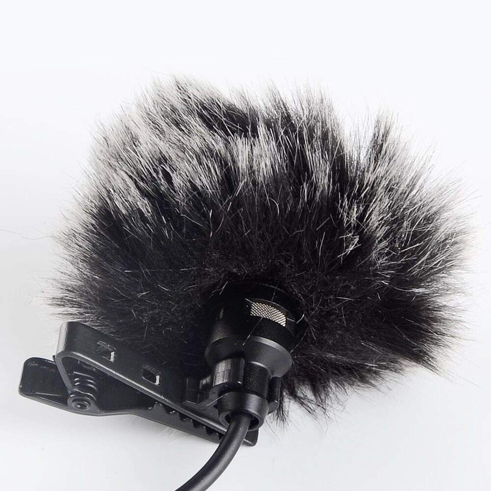 Lavalier Wind Muff 5 Pack Lapel Microphone Wind Muff 0.2/0.4 Inch Furry Lav Windscreen Windproof Wind Screen (0.4inch, Black/White)