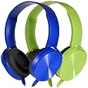 Wensdo Kids Headphones 2 Pack for School Classroom Students, Durable Comfy Swivel Wired Headset for Online Learning, Noise Stereo Sound 3.5mm Jack