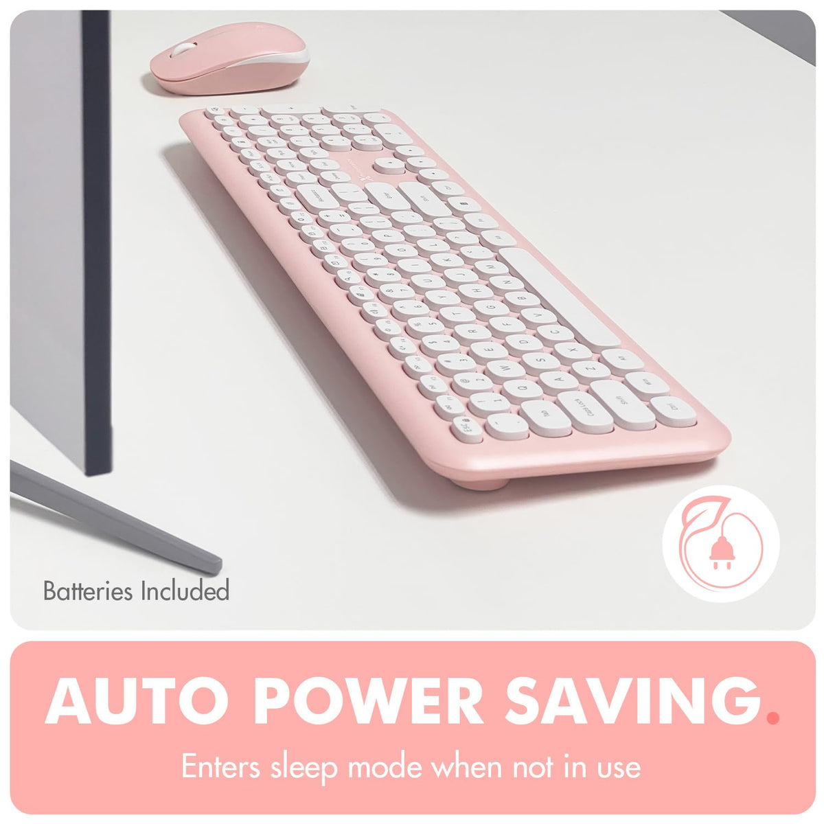 X9 Pink Keyboard and Mouse Wireless | Cute Wireless Keyboard and Mouse Combo - Transform Your Space with a Colorful Keyboard and Mouse Set for PC