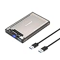 Tccmebius 2.5'' Hard Drive Enclosure USB 3.0 to SATA HDD External Case Housing for 2.5 Inch 9.5mm 7mm SATA III HDD SSD Up to 6TB, Tool-Free, Support