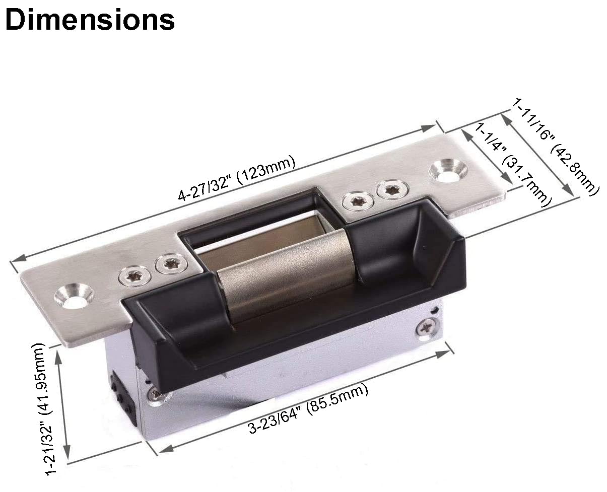 UHPPOTE ANSI Standard Heavy Duty Electric Strike Lock Fail Secure for Door Access Control System Mortise or Cylindrical Lock