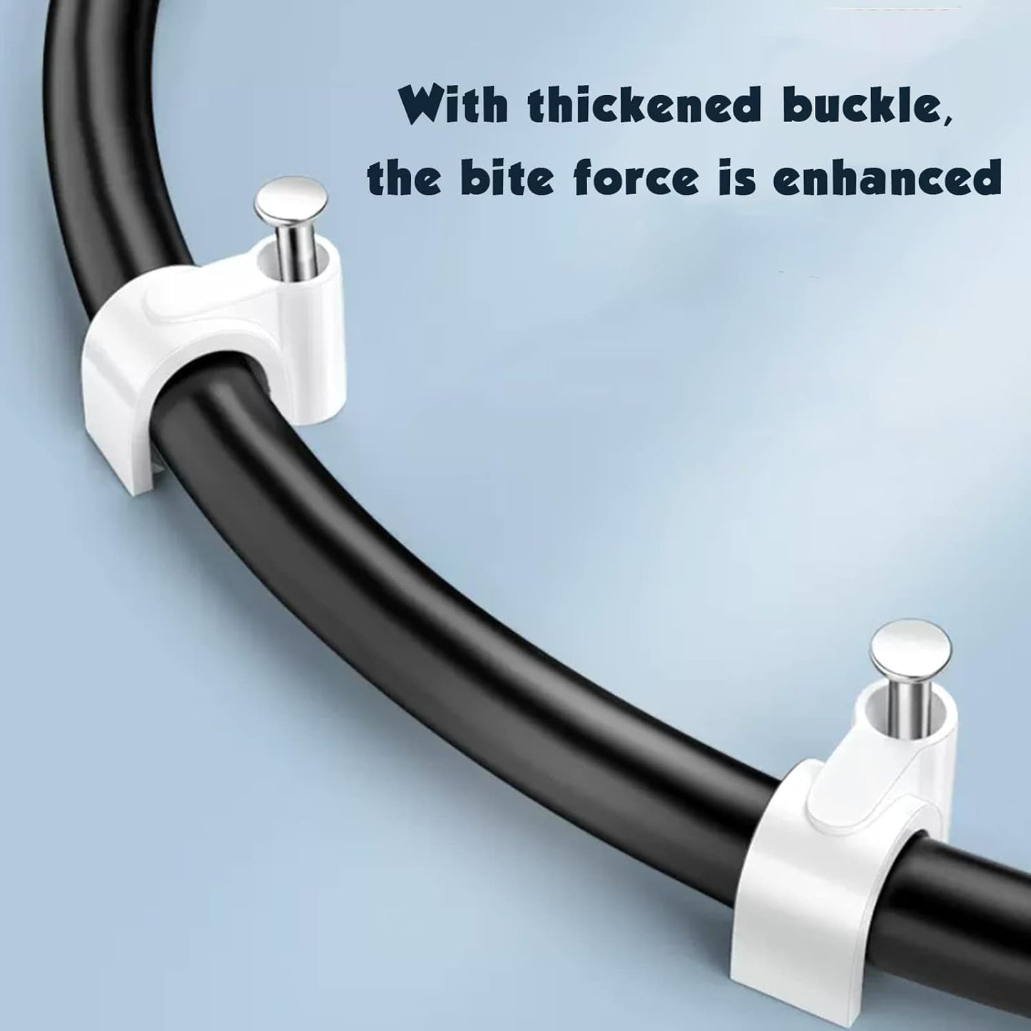 10mm Diameter Circle Ethernet Nylon Wire Cable Clips Clamps with Steel Nail, 100pcs/Pack?10mm,White?