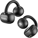 TOZO OpenEarRing True Open Ear Earbuds, Lightweight Comfort Open Ear Clip Wireless Earbuds, 40H Play Bluetooth 5.4 Headphones with Smart Digital