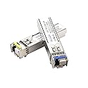 One Pair of 1.25G SFP Bidi Single Fiber Transceiver 1310nm/1550nm SMF LC Connector up to 20 km for Open Switches