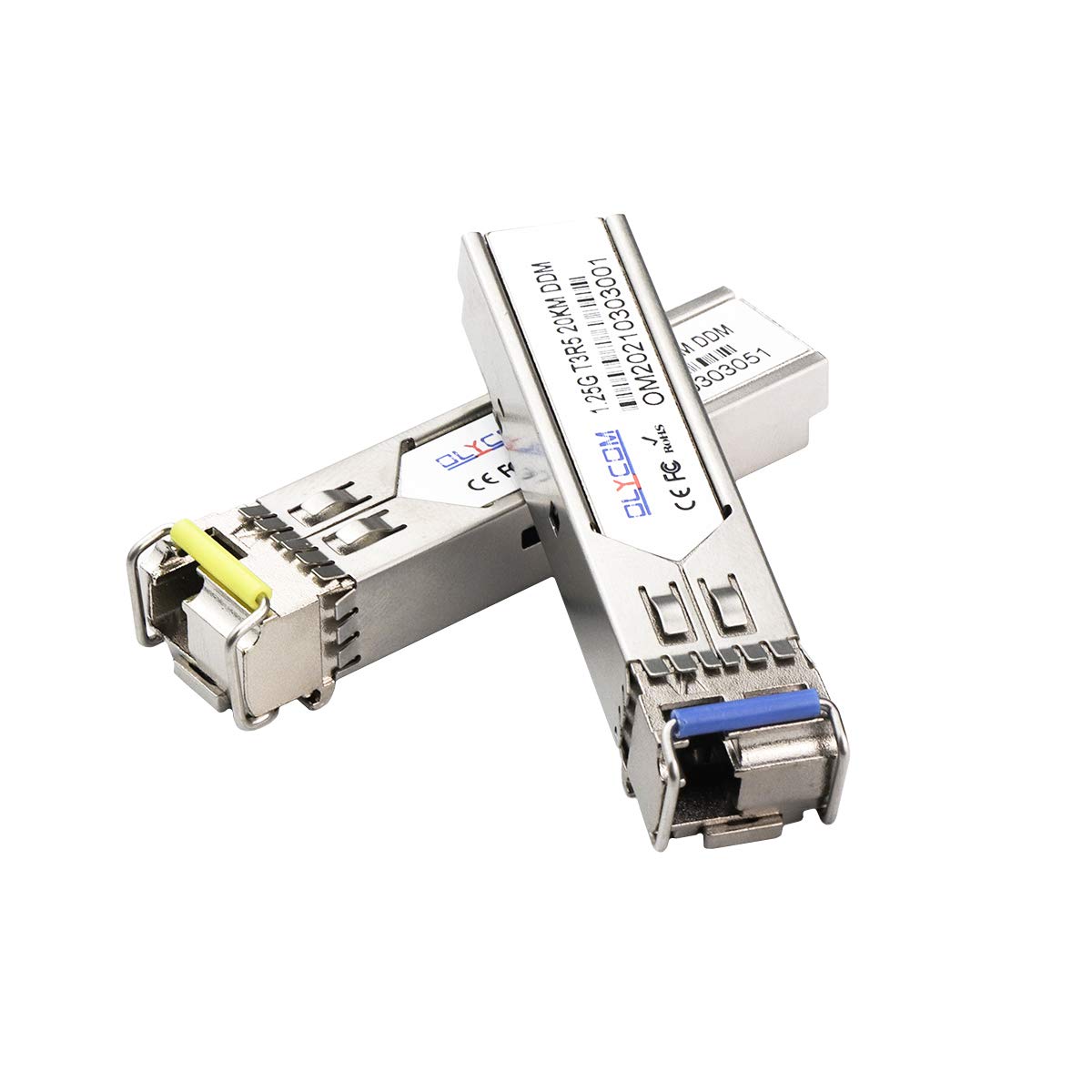 One Pair of 1.25G SFP Bidi Single Fiber Transceiver 1310nm/1550nm SMF LC Connector up to 20 km for Open Switches