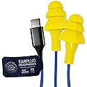 Plugfones Basic Earplug-Earbud Hybrid Earplug Headphones 25 dB Noise Reduction Rating Wired Noise Reducing Earphones Safety Earplugs for Work USB C…