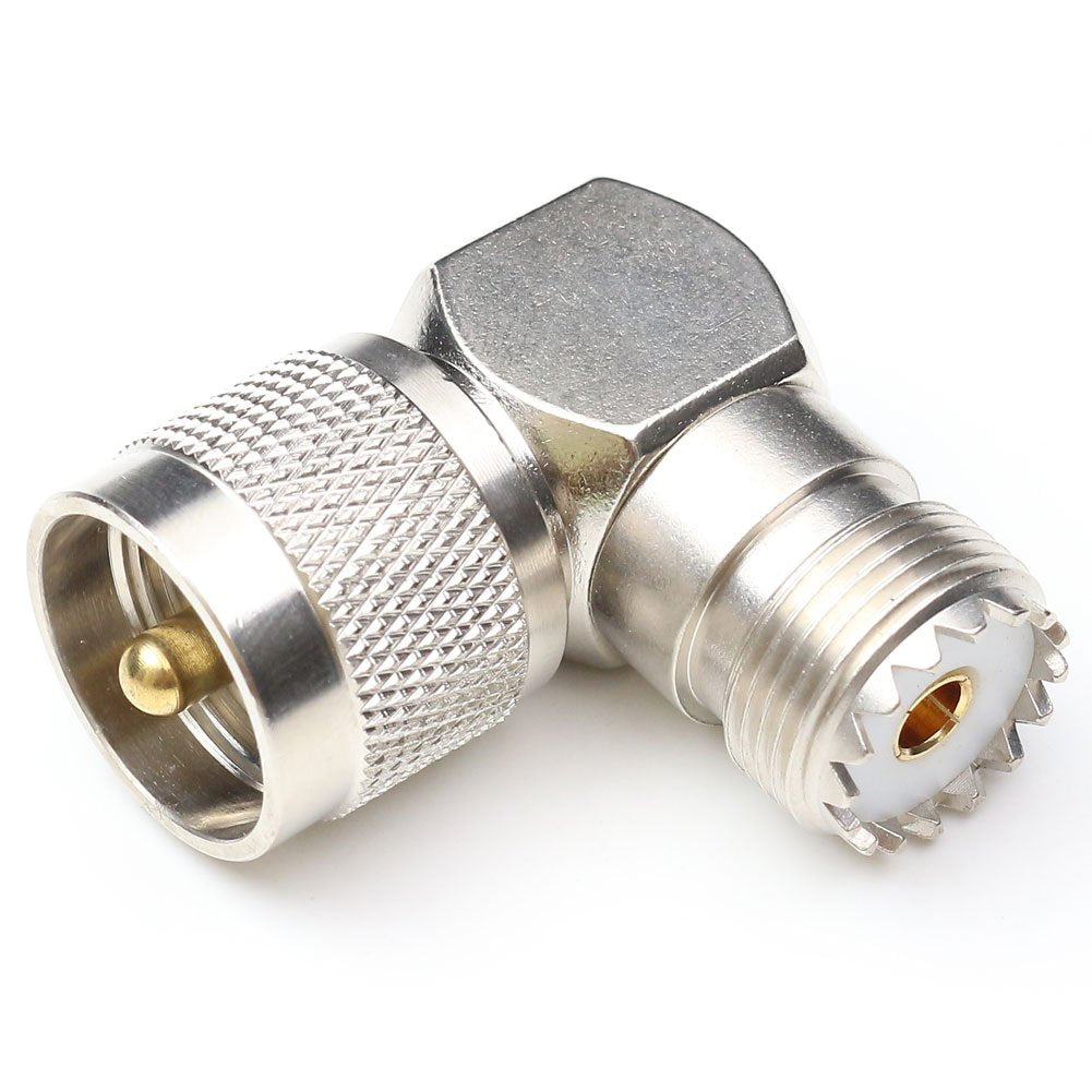 ANHAN UHF Male to Female Right Angle Connectors, PL259 Coax Connector UHF Right elbow 90 Degree Connector SO239 Coaxial Connectors Adapters 2Packs