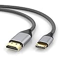 Cyberguys! Mini HDMI to HDMI 2.0 Cable, 4K 60Hz Ultra HD, 18Gbps High-Speed Bi-Directional Braided Cord w/Gold-Plated Connectors, Compatible