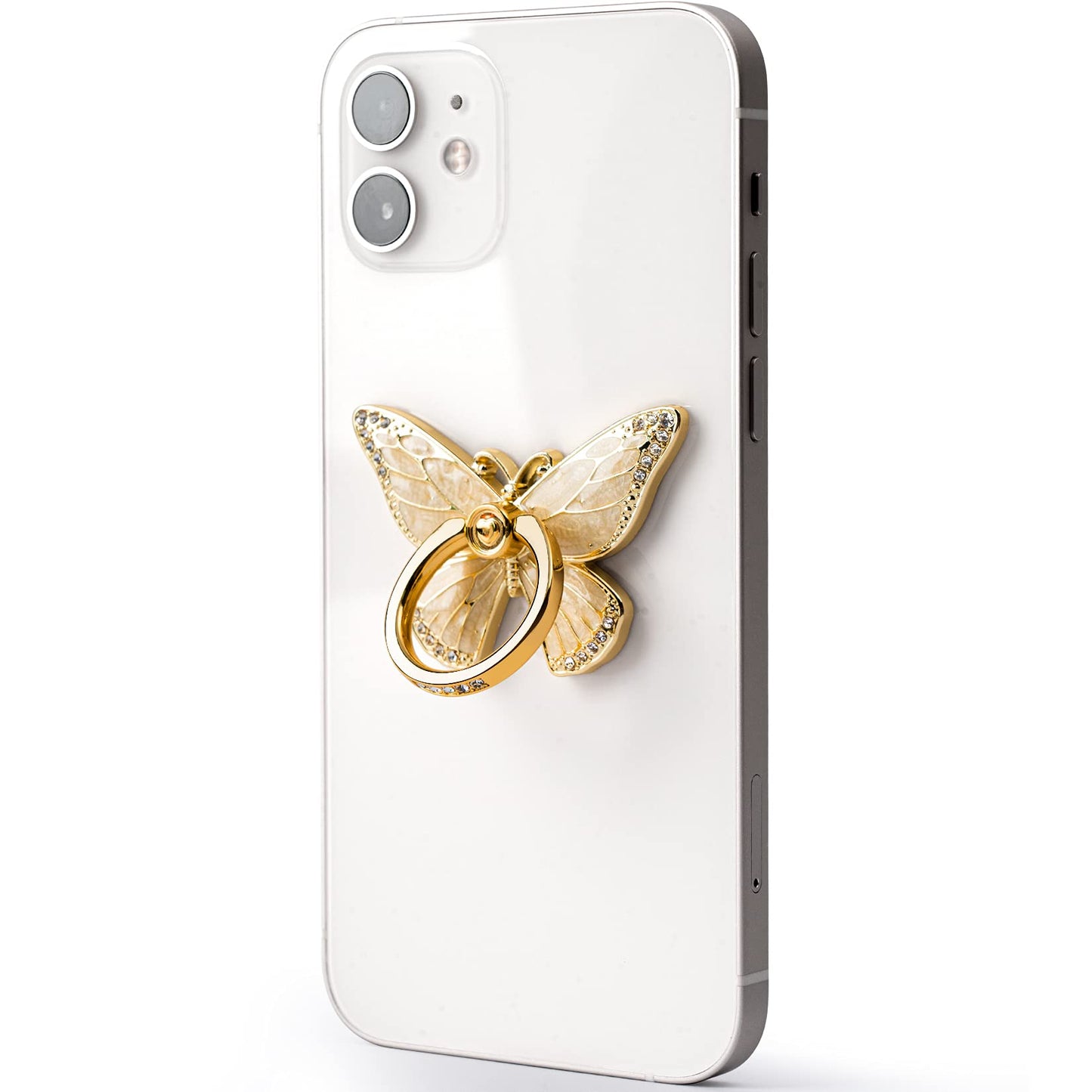 Doflyesky Butterfly Cell Phone Ring Grip Holder, 360 Degrees Rotation Phone Ring Grip Stand, Metal Finger Kickstand Compatible with iPhone, Samsung