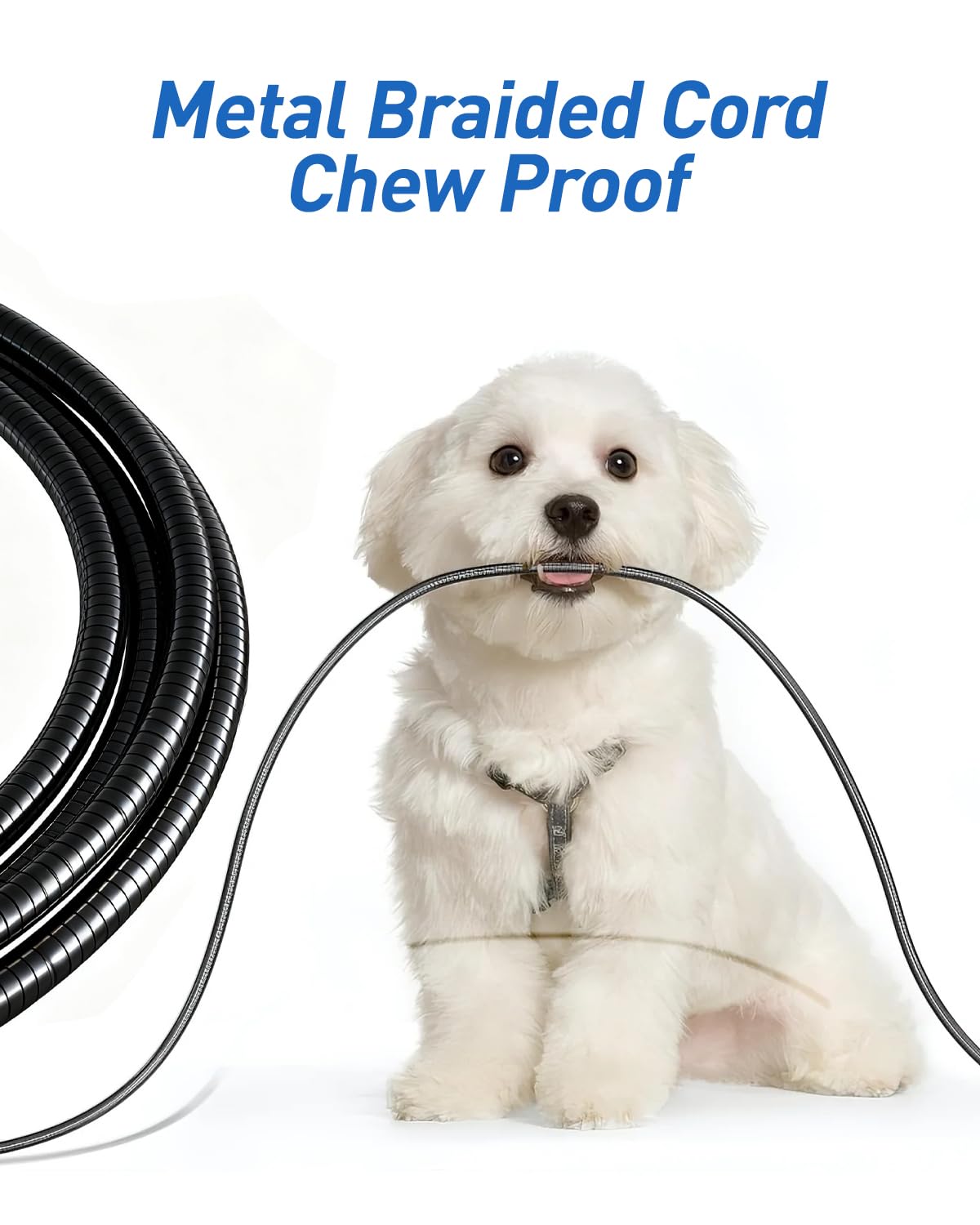 6.6FT Chew Proof iPhone Charging Cable - MFi Certified Metal Braided USB C to Lightning Cable, Cat & Dog Chew-Proof Charging Cord with 3A Fast…