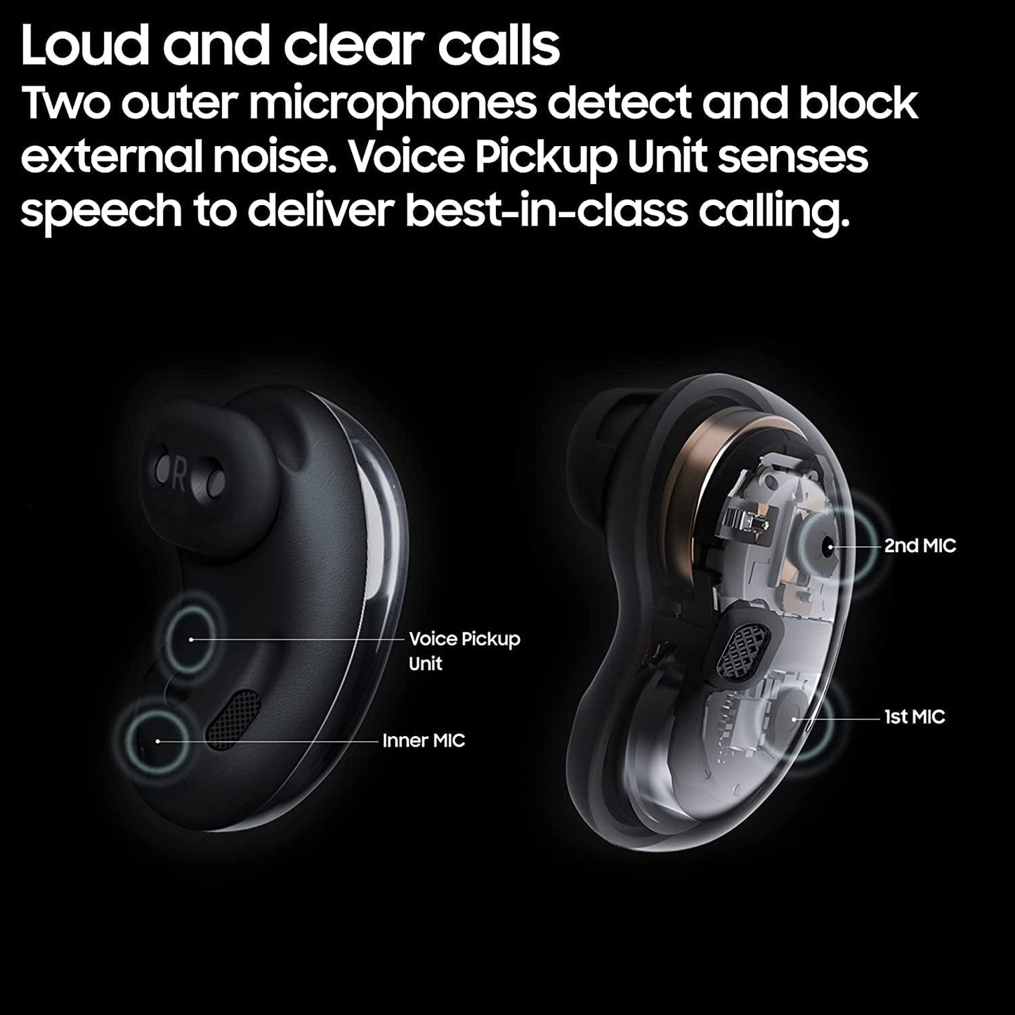 Samsung Galaxy Buds Live, Earbuds w/Active Noise Cancelling (Mystic Black) (Renewed)