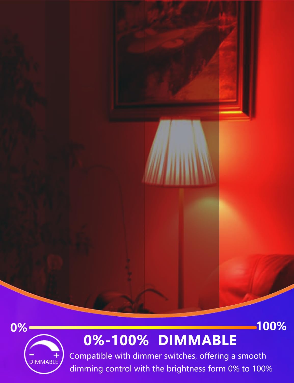 Ajuns LED Red Sleep Light Bulb Dimmable, 650nm Promoting Melatonin Red Bulb