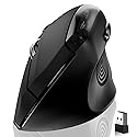 memzuoix Ergonomic Wireless Mouse, 2.4G Optical Cordless, 800/1200/1600 DPI, Vertical Computer Mouse for Laptop, Mac, PC, Desktop (Right Hand, Large)