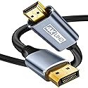 4K DisplayPort to HDMI Cable 6FT, Uni-Direction DP 1.2 (Source) to HDMI 1.4 (Screen), DP to HDMI Cable Adapter Compatible with HP, ThinkPad, AMD