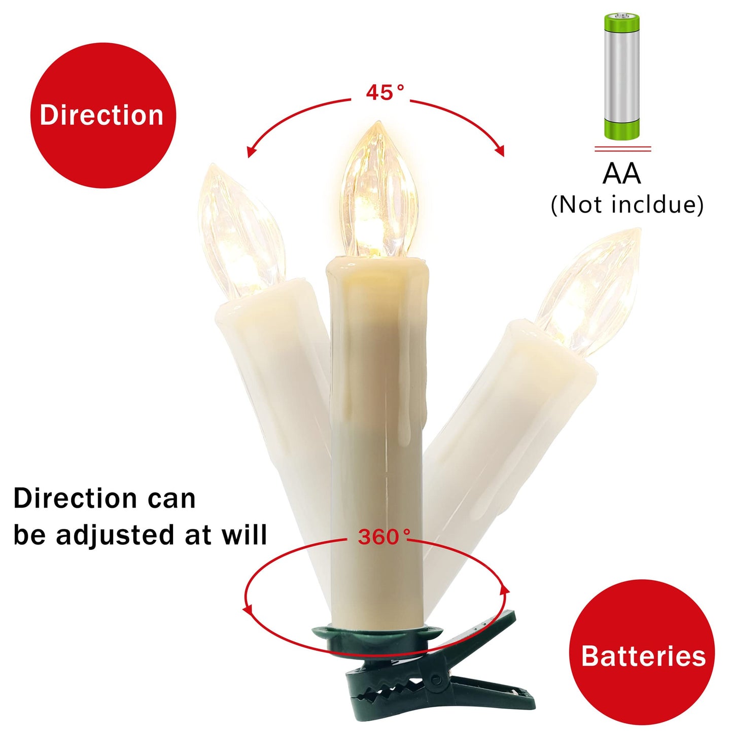 Flameless LED Taper Candles with Clips, 4” Battery Operated Window Candles with Remote Timer Mini LED Chandelier Candlesticks for Home Decor Wedding