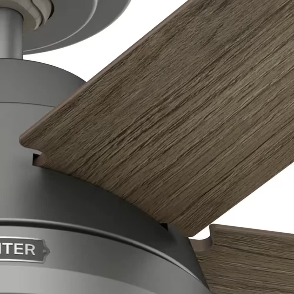 Hunter Fan 44 inch Casual Matte Silver Finish Indoor Ceiling fan with LED Light Kit and Pull Chain (Renewed)