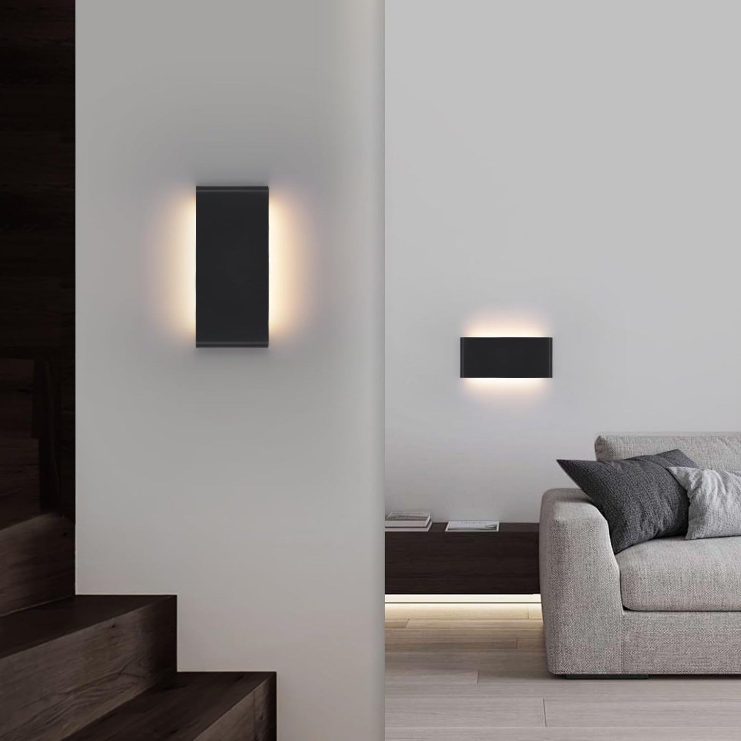 Mille Luckiole 11 Inch Hallway LED Wall Light,5-in-1 CCT 3000K/3500K4000K/5000K/6500K Selectable,Modern LED Sconce Wall for Stairwell,Bedroom,and