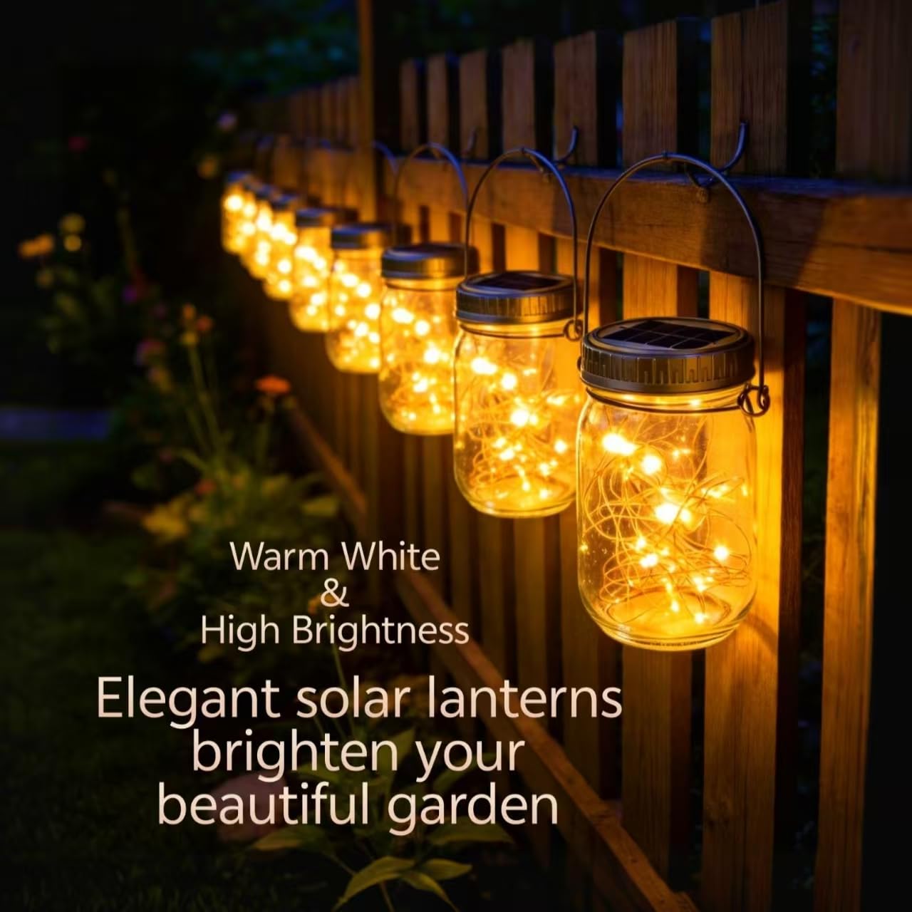Cooo 12 Pack Gifts for Him Her Solar Lanterns Outdoor Waterproof Upgraded Crystal Glass Solar Mason Jar Lights 30 LED 215% Larger SolarPanel?Just a
