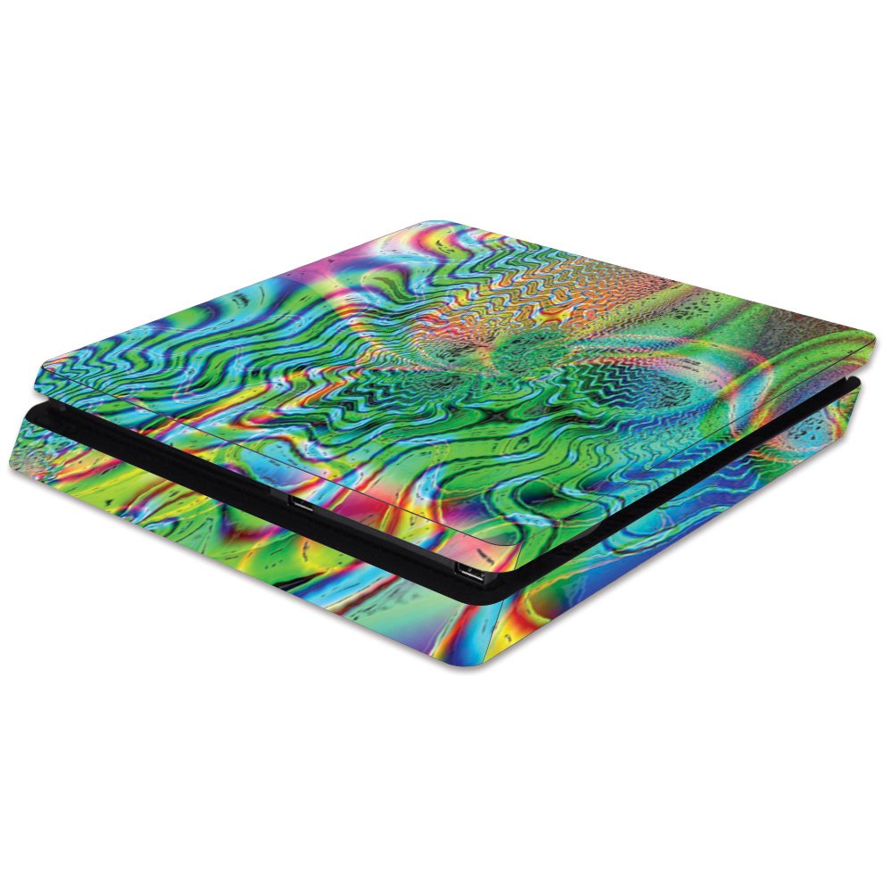 MightySkins Skin Compatible with Sony PS4 Slim Console - Psychedelic | Protective, Durable, and Unique Vinyl Decal wrap Cover | Easy to Apply, Remove