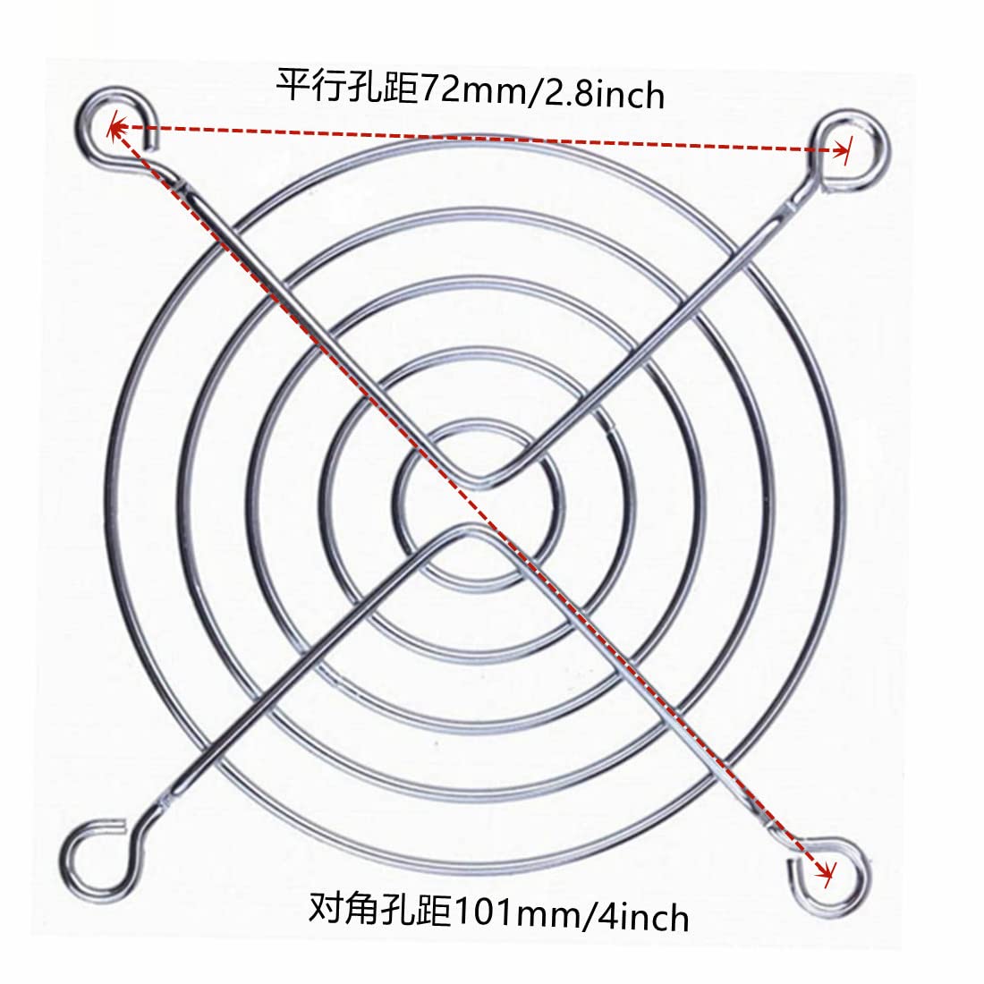 GDQLCNXB 80mm 3.1" Silver Fan Protect Mesh Grill Fan, Pack of 6