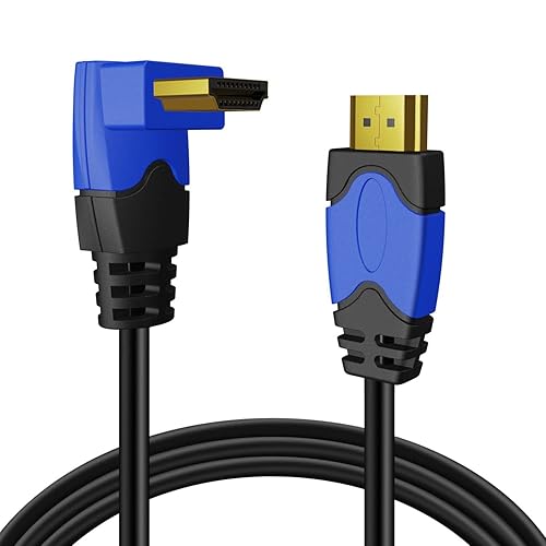TNP 4K HDMI Cable Right Angle 90 Degree (15FT) - High Speed 18GBPs HDMI Wire Cord Support 4K 60Hz 2K 2160p 1440p 1080p 3D ARC/eARC Ethernet For Video