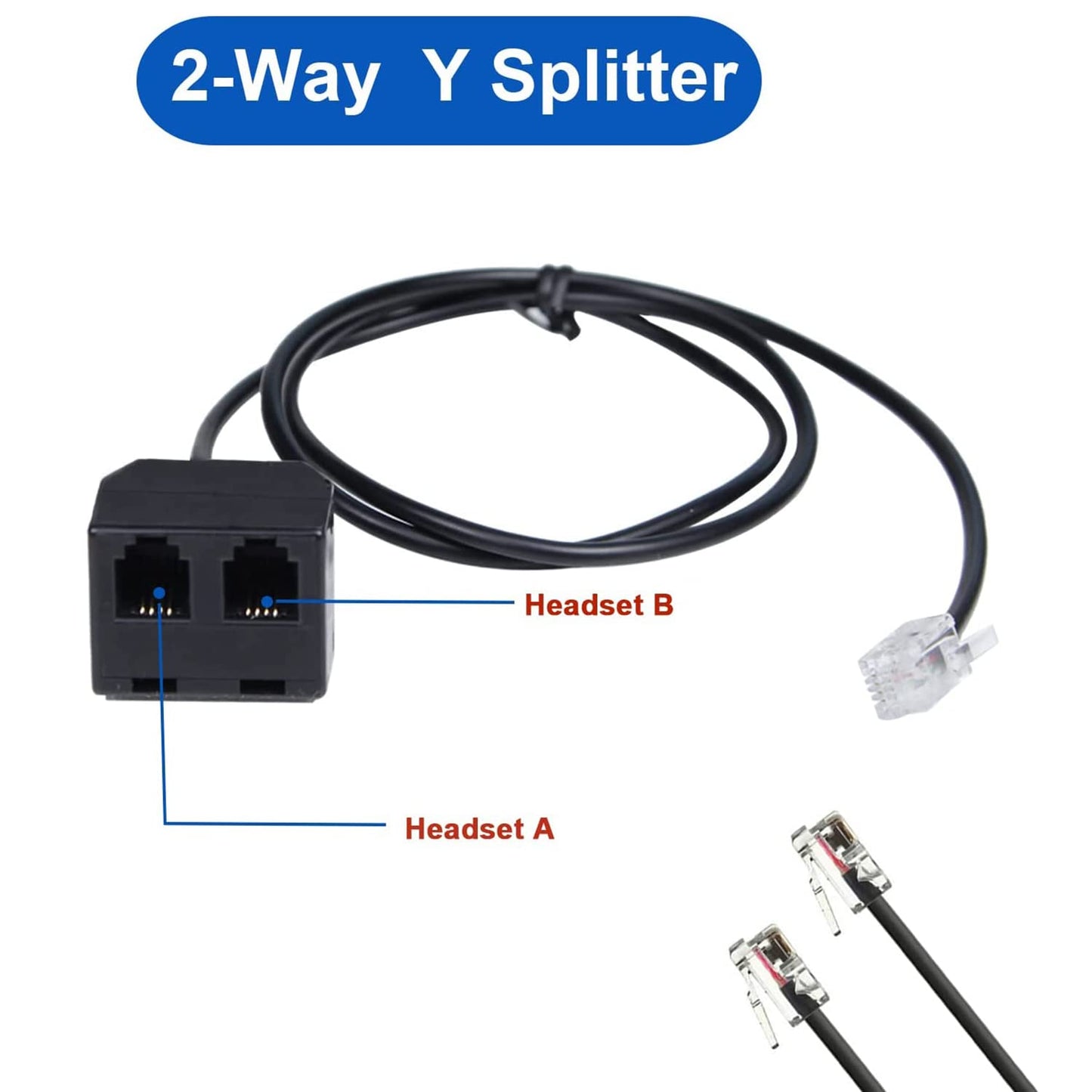 Callez RJ9 Telephone Training Splitter, Compatible with Plantronics, Mitel, Cisco, Yealink, Avaya, Polycom, ShoreTel, NEC, Aastra, Nortel, GE