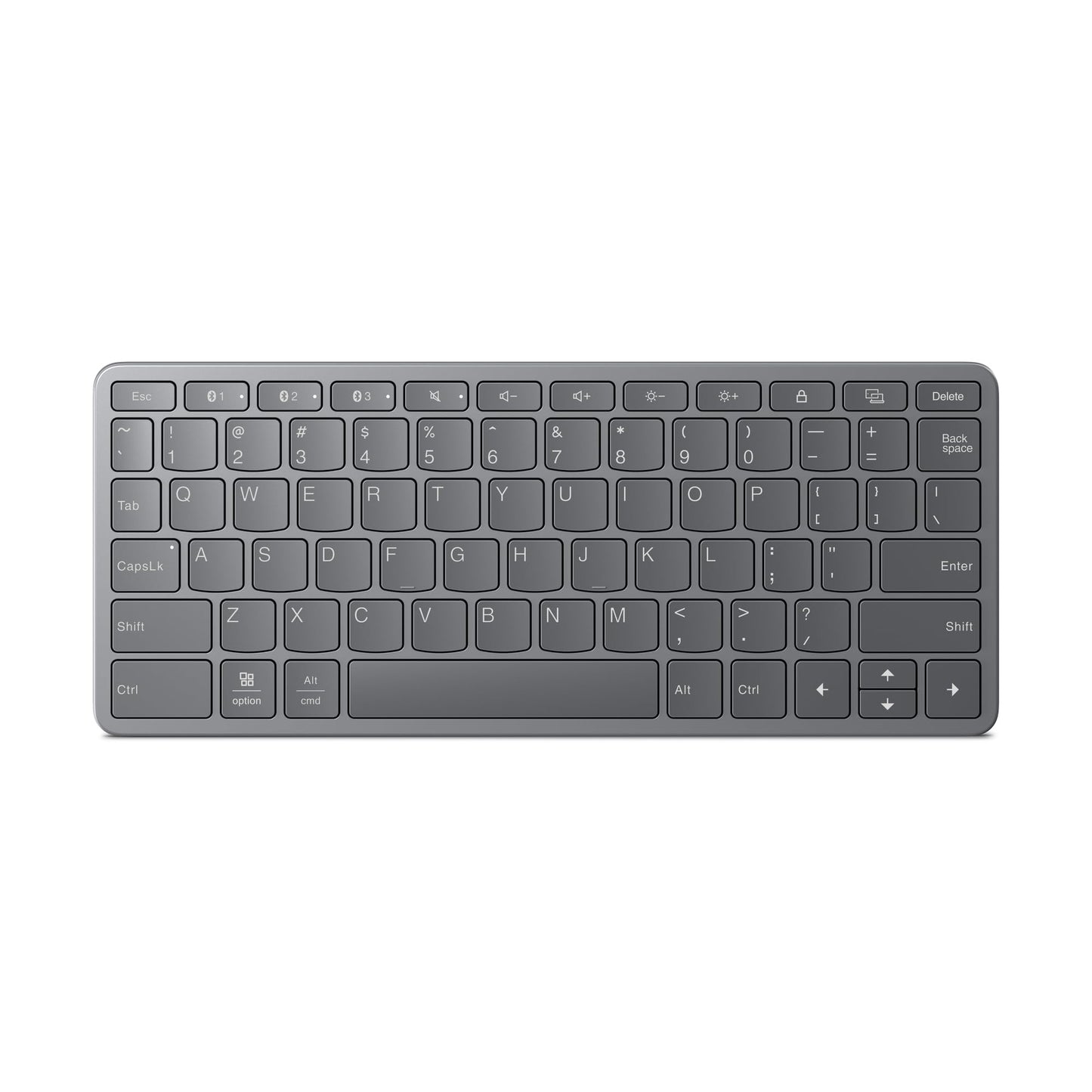 Lenovo Multi-Device Wireless Bluetooth Keyboard, Connect Up to 3 Devices Simultaneously, Compatible with iOS, Android, Windows, Slim Profile