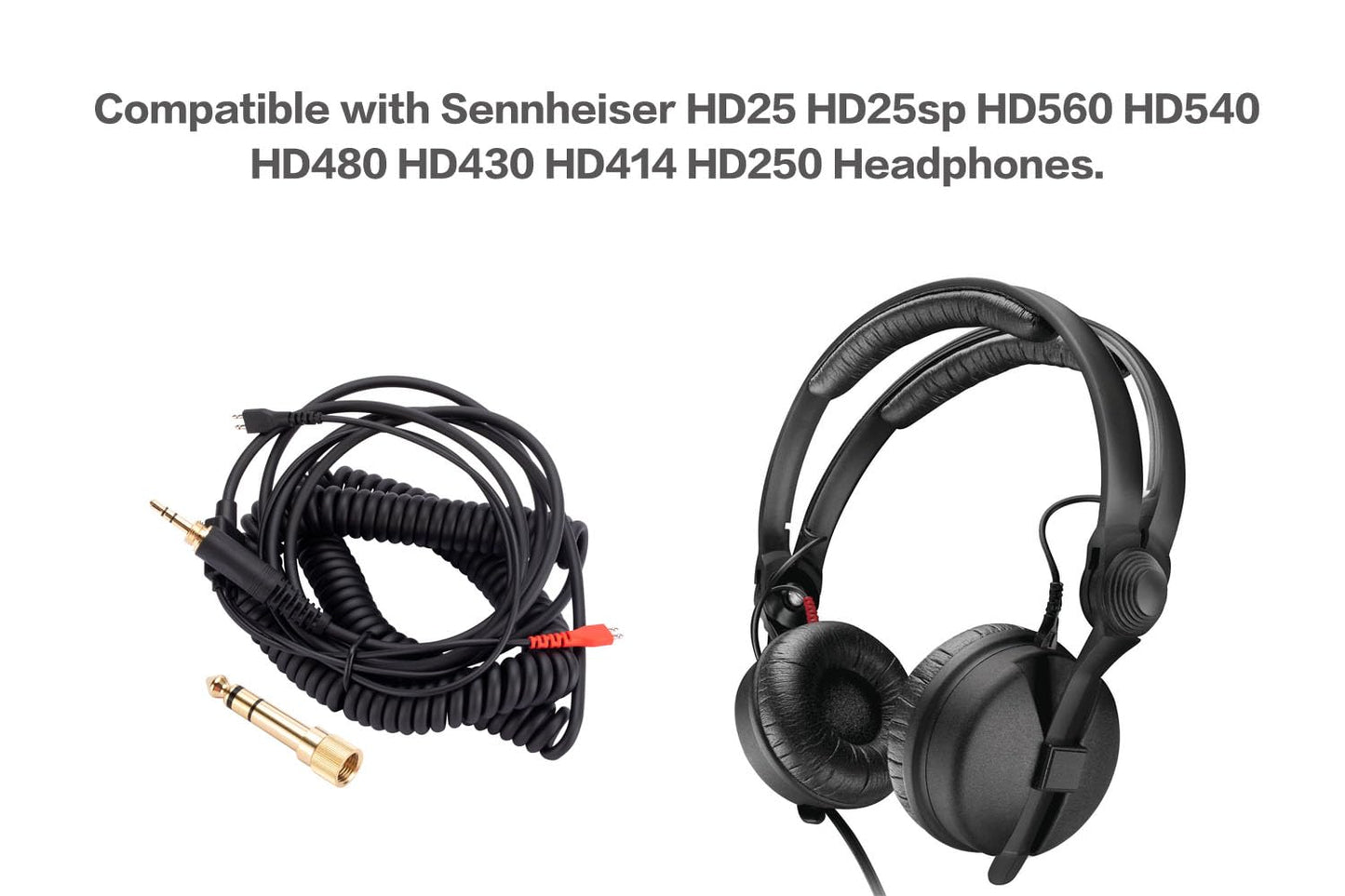 UNCLE LIGHT HD25 25sp 560 540 480 430 414 250 Replacement Audio Cable, Compatible with Sennheiser Headphones, 3.5mm (6.35mm) to 2.5mm Male Stereo…