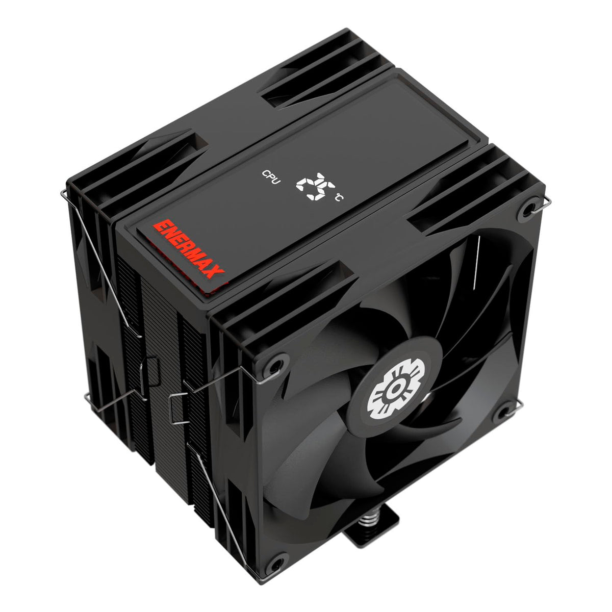 Enermax T41 Digital CPU Air Cooler 157mm Height All-Black CPU Air Cooler 4 Heat Pipes with Dual 120mm PWM Fan 250W TDP, for Intel 1851/1700/1200/115X