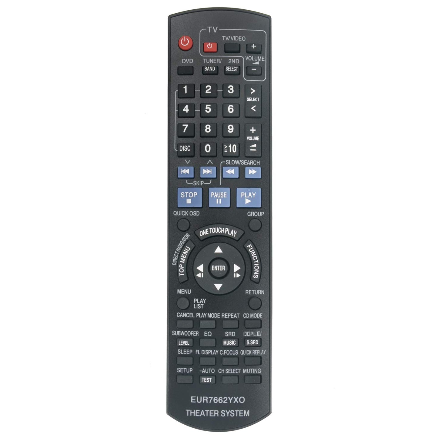 EUR7662YX0 Replace Remote Control fit for Panasonic DVD Home Theater Sound System SC-PT750 SC-PT753 SC-PT950 SC-PT1050 SC-PT953 SH-FX65T SE-FX65