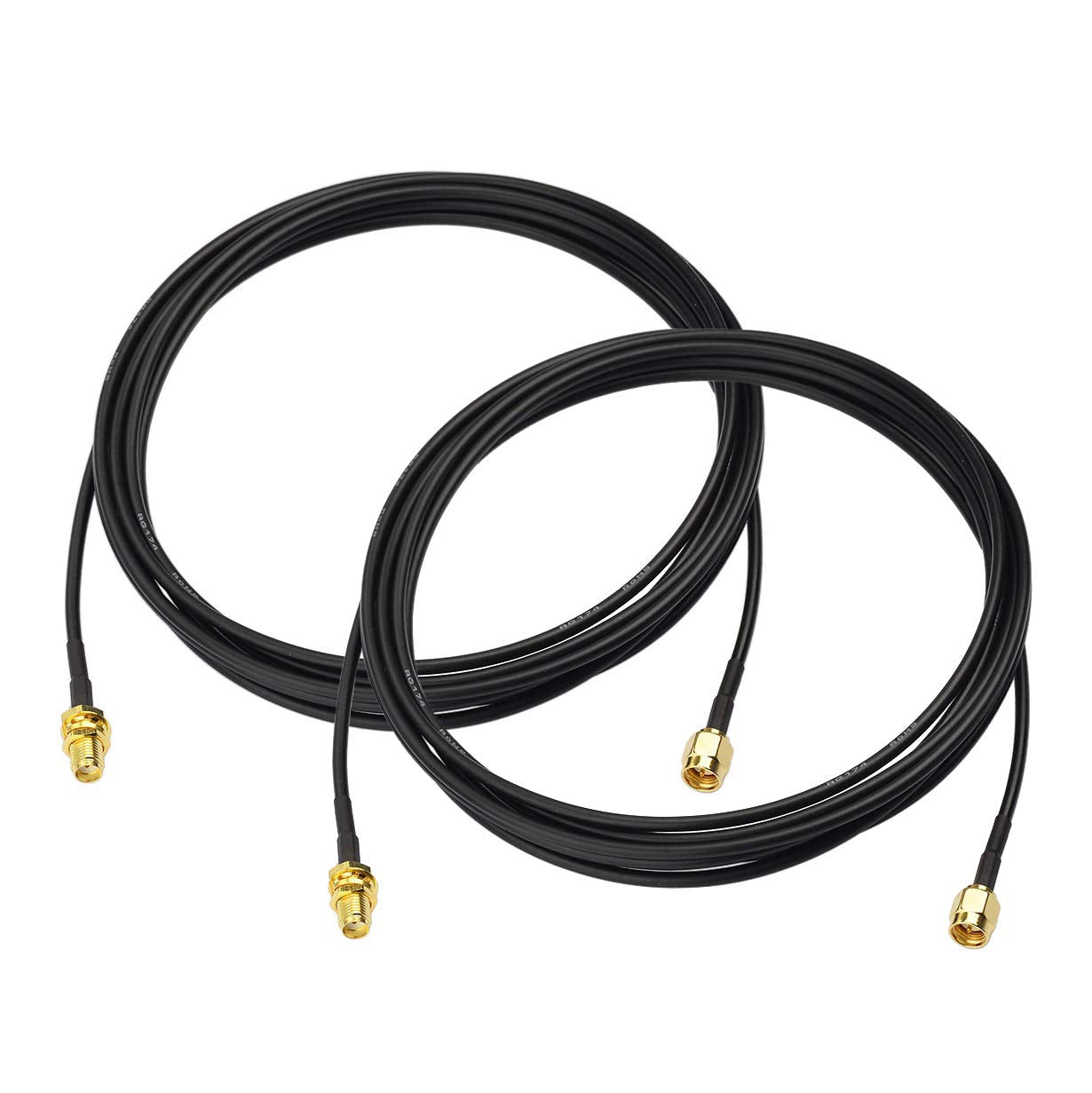 BINGFU SMA Male to SMA Female Bulkhead Mount RG174 Antenna Extension Cable 3m 10 feet (2-Pack) Compatible with 4G LTE Router Gateway Modem Mobile