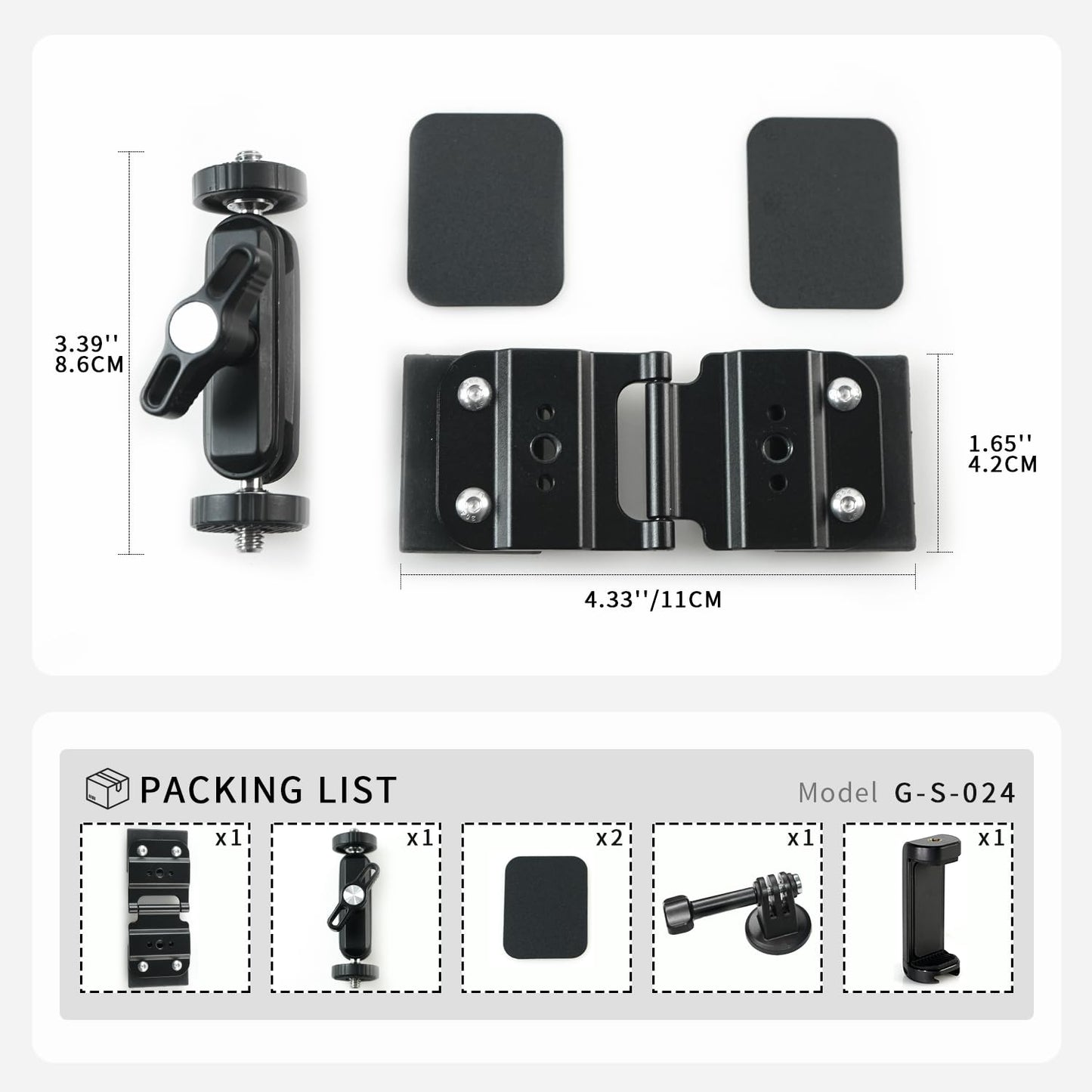 FIFIELD Magnetic Fence Mount Compatible with Mevo Start Pocket3 GoPro Insta360 DJI, Dual Ball Head Mount, Compatible with iPhone Mevo, Live Streaming