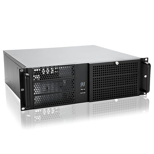 RackChoice 3U Server Chassis Rackmount Case with 3x5.25+4x3.5 Support ATX/MATX/MiniITX M/B and SFX Power Supply, dust Filter Bracket infront Easy