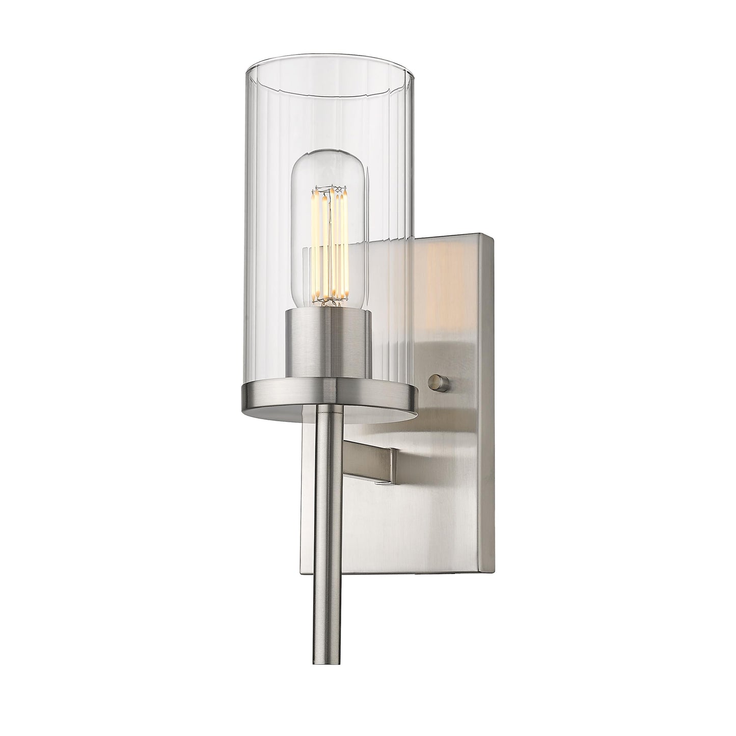 Golden Lighting 7011-1W PW-CLR Winslett Sconce, Pewter
