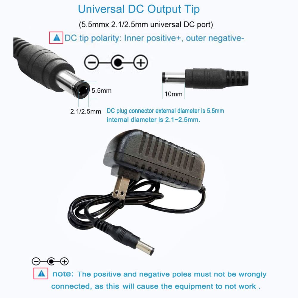 12 Volt 2A Power Supply DC 12v Power Cord 100-240V AC to DC 12V 2Amp 1A Power Supply Adapter 12V AC/DC Adapter Transformer 5.5mm x 2.5mm dc Plug…